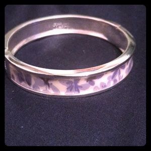 Silver purple and white bangle